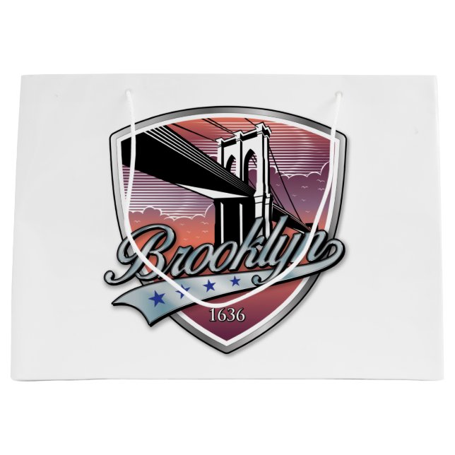 Sacola Para Presentes Grande Design de Logo do Brooklyn (Frente)