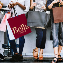 Sacola Para Presentes Grande Design de Marca de Lingerie Elegante Editável