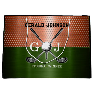 Sacola Para Presentes Grande Design de Monograma legal Golf