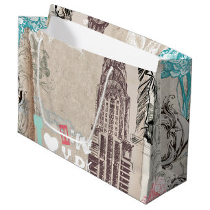Sacola Para Presentes Grande Design de New York do vintage