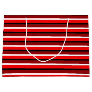Sacola Para Presentes Grande Design de Padrão de Stripes Vermelhas Vermelhas e