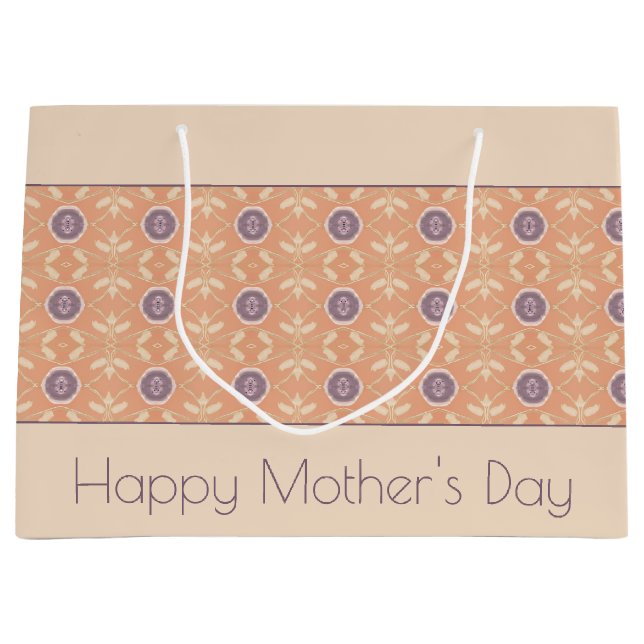 Sacola Para Presentes Grande Design de Pastel com Pêssego (Frente)