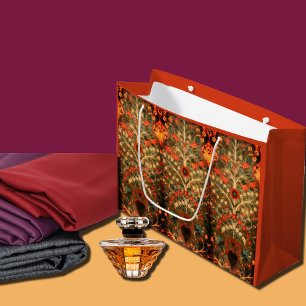 Sacola Para Presentes Grande Design de têxtil indiano antigo