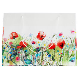 Sacola Para Presentes Grande Design Floral RedPoppies