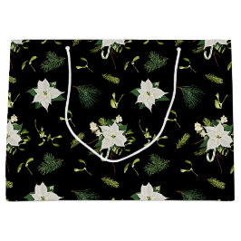 Sacola Para Presentes Grande Design Moderno de Bolsa de Presente Preta com Flor