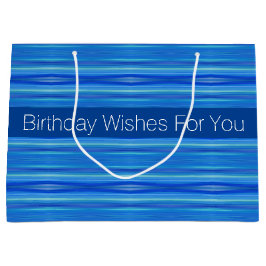 Sacola Para Presentes Grande Designer Azul Moderno