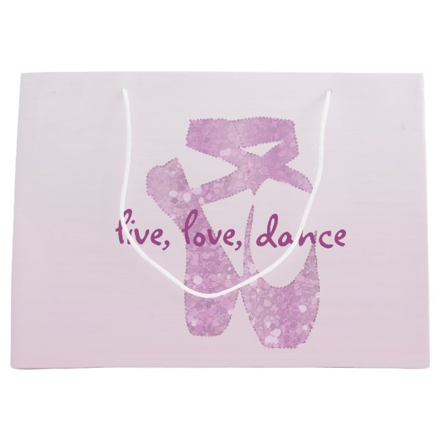 Sacola Para Presentes Grande deslizadores cor-de-rosa (Frente)