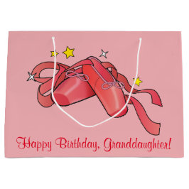 Sacola Para Presentes Grande Deslizadores do balé do aniversário da neta com