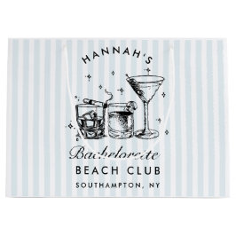 Sacola Para Presentes Grande Despedida de Solteira Azul Vintage Moderno Retrô