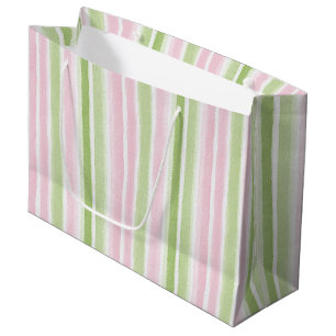Sacola Para Presentes Grande Despertar Rosa Verde Abstrato Aniversário Feminino