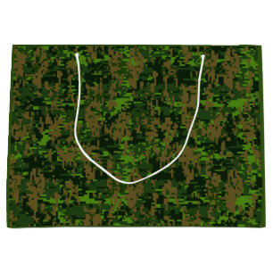Sacola Para Presentes Grande Destaque da Camuflagem Verde Digital do Estilo de