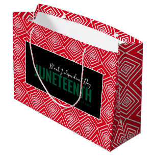 Sacola Para Presentes Grande Dia da Independência Negra Vermelha 1865 JUNETEENT