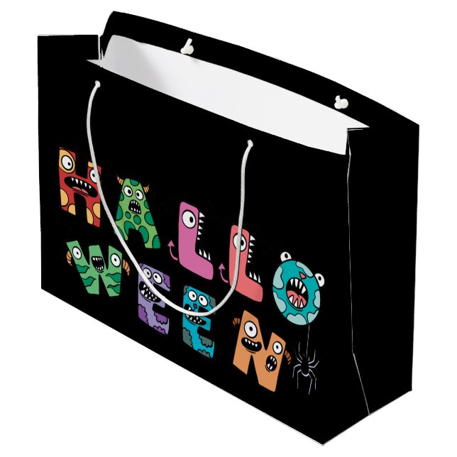 Sacola Para Presentes Grande Dia de as Bruxas engraçado (Verso inclinado)