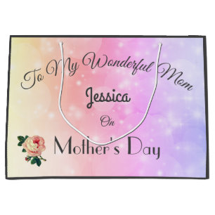 Sacola Para Presentes Grande Dia de as mães personalizado de luxo
