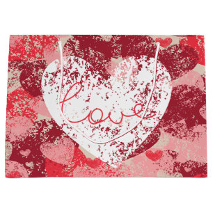 Sacola Para Presentes Grande Dia de os namorados Love Gift Bag - Grande