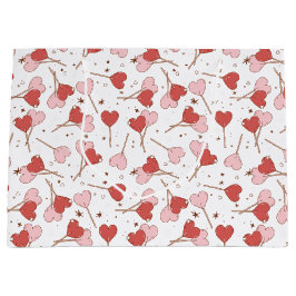 Sacola Para Presentes Grande Dia de os namorados Retro Love Pop