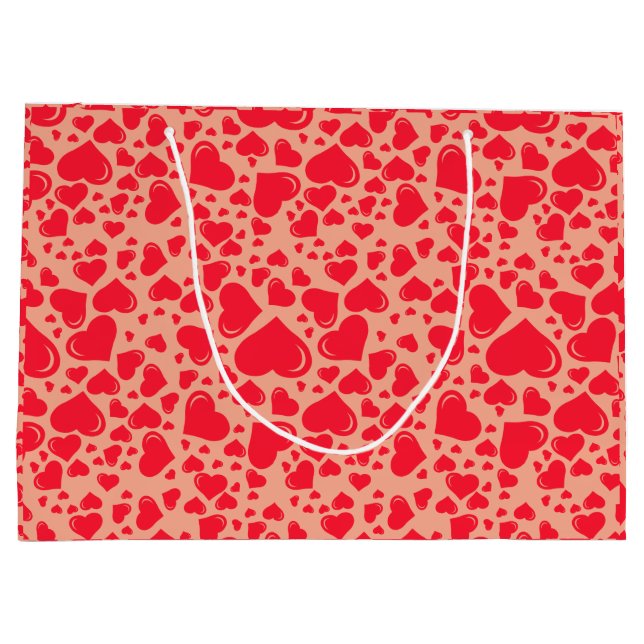 Sacola Para Presentes Grande Dia de os namorados Vermelho Grande (Verso)