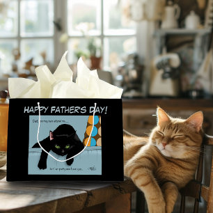 Sacola Para Presentes Grande Dia de os pais de Gato Negro