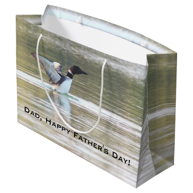 Sacola Para Presentes Grande Dia de os pais Feliz pai (Verso inclinado)