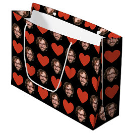Sacola Para Presentes Grande Dia dos Namorados Cara Engraçada Personalizada Fot