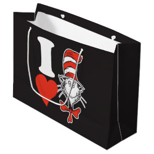 Sacola Para Presentes Grande Dia dos Namorados do Dr. Seuss   Eu Amo o Gato no 
