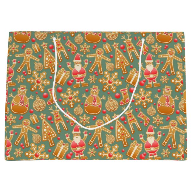 Sacola Para Presentes Grande Dia Nacional do Pão de Ginger (Frente)