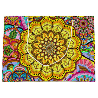 Sacola Para Presentes Grande Dif Bag flower mandala