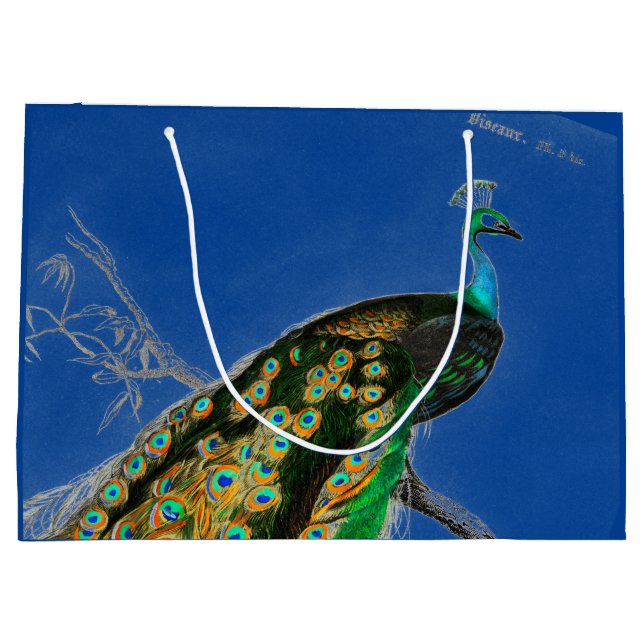 Sacola Para Presentes Grande Dif Bag PEACOCK EM AZUL (Verso)