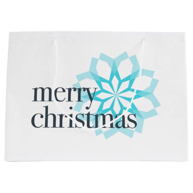 Sacola Para Presentes Grande Diferente design clássica de "Feliz Natal" (Frente)