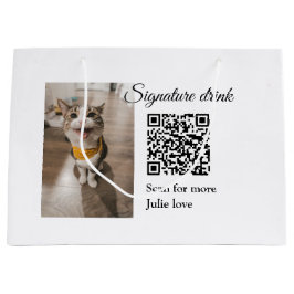Sacola Para Presentes Grande Digitalização de bebida de assinatura Código QR ad