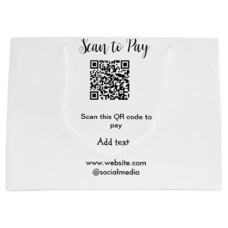 Sacola Para Presentes Grande Digitalizar para pagar código QR adicionar detalhe