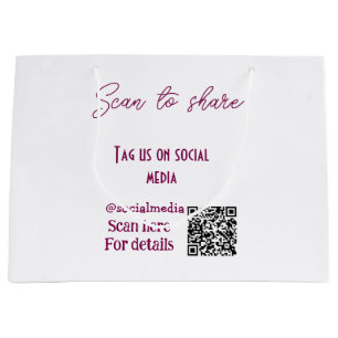 Sacola Para Presentes Grande Digitalize para compartilhar marque-nos nas redes 