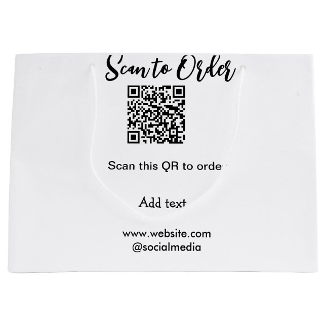 Sacola Para Presentes Grande Digitalize para encomendar digitalizar código QR a (Frente)