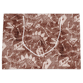 Sacola Para Presentes Grande Dino Dig Brown