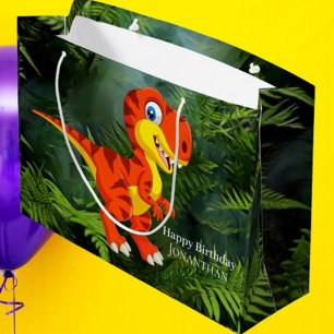 Sacola Para Presentes Grande Dinossaur Brown T Rex Partido Jurássico