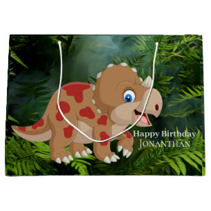 Sacola Para Presentes Grande Dinossaur Triceratops