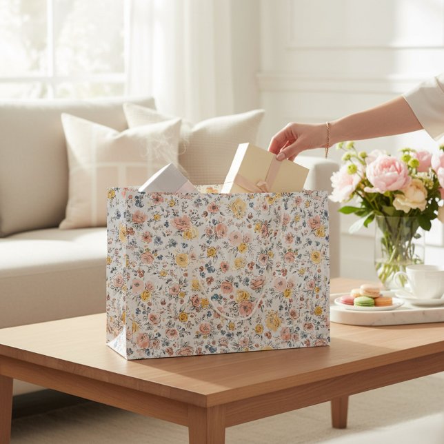 Sacola Para Presentes Grande Ditsy Floral Botanical Garden Gift Bag (Criador carregado)