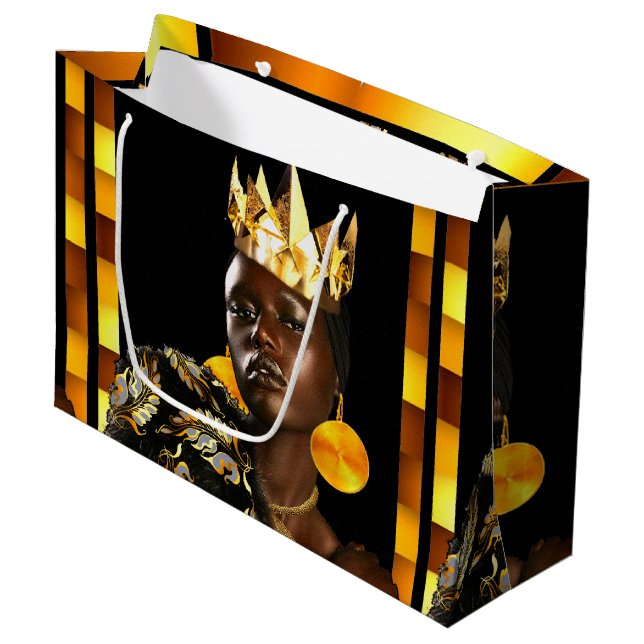 Sacola Para Presentes Grande Diva Americana Africana (Frente inclinada)