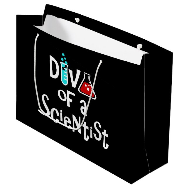 Sacola Para Presentes Grande "DIVA de um Cientista" (Frente inclinada)