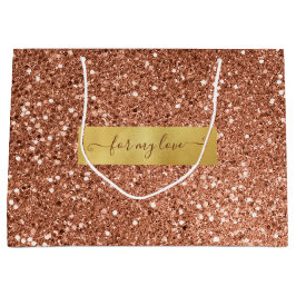 Sacola Para Presentes Grande Dizendo Personalizado De Bronze Castanho-Brilhante