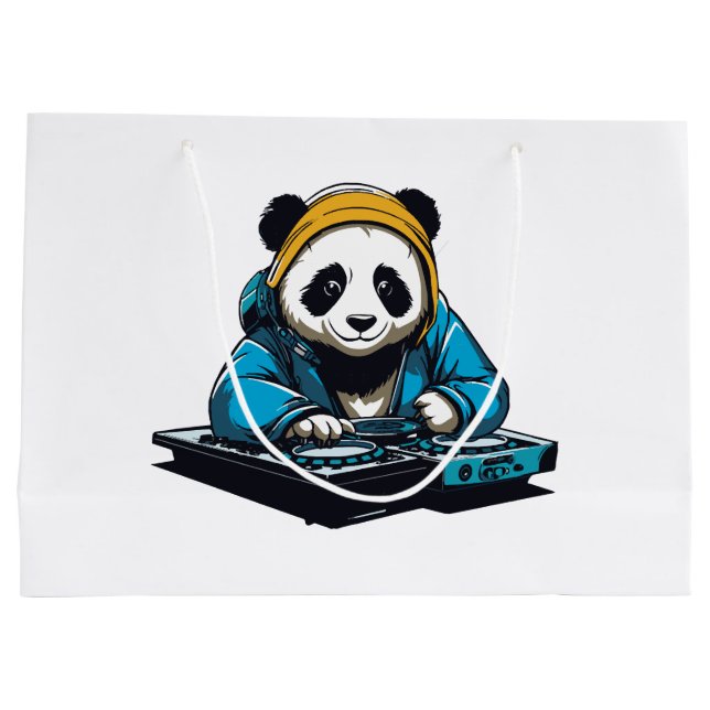 Sacola Para Presentes Grande DJ Kawaii Panda (Verso)