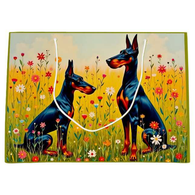 Sacola Para Presentes Grande Dobermann  (Frente)