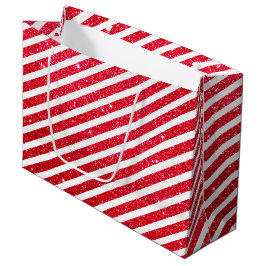 Sacola Para Presentes Grande Doce Cana de Açúcar de Natal Brilho Listrado Padrã