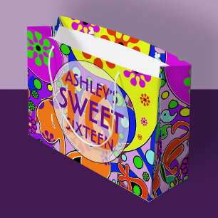Sacola Para Presentes Grande Doce Colorido 16 Bag de Presente de Aniversário