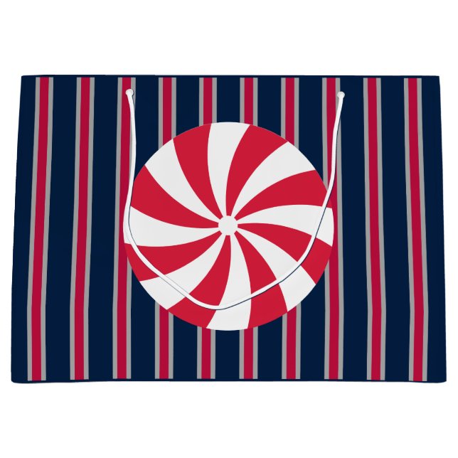 Sacola Para Presentes Grande Doces de hortelã-pimenta Rico (Frente)