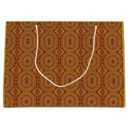 Sacola Para Presentes Grande Dourado Mandala Impressão no Red Gift Bag