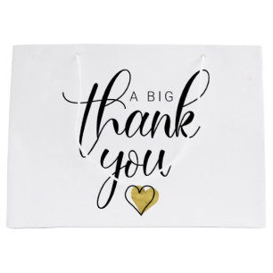 Sacola Para Presentes Grande Dourado Um Grande Agradecimento Obrigados Clipart