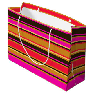 Sacola Para Presentes Grande Dourado, Vermelho e Magenta - Bandeja de Presente