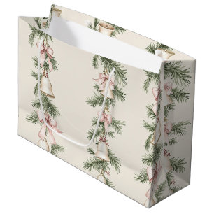 Sacola Para Presentes Grande Dourados Sinos De Natal