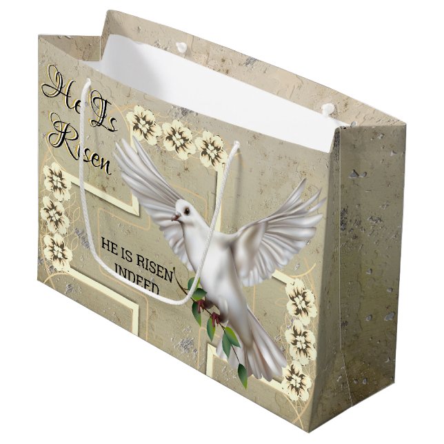 Sacola Para Presentes Grande Dove of Peace Páscoa (Frente inclinada)